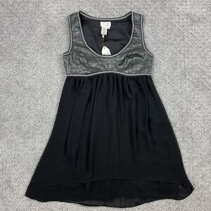 Max Studio Dress Womens Small Metallic Babydoll Empire Waist Y2K Party Cocktail
